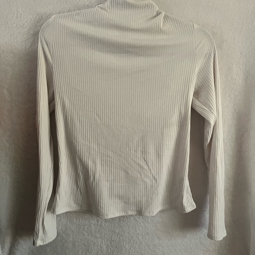A.P.C. Long-Sleeve Ribbed Mock Neck Top - Cream